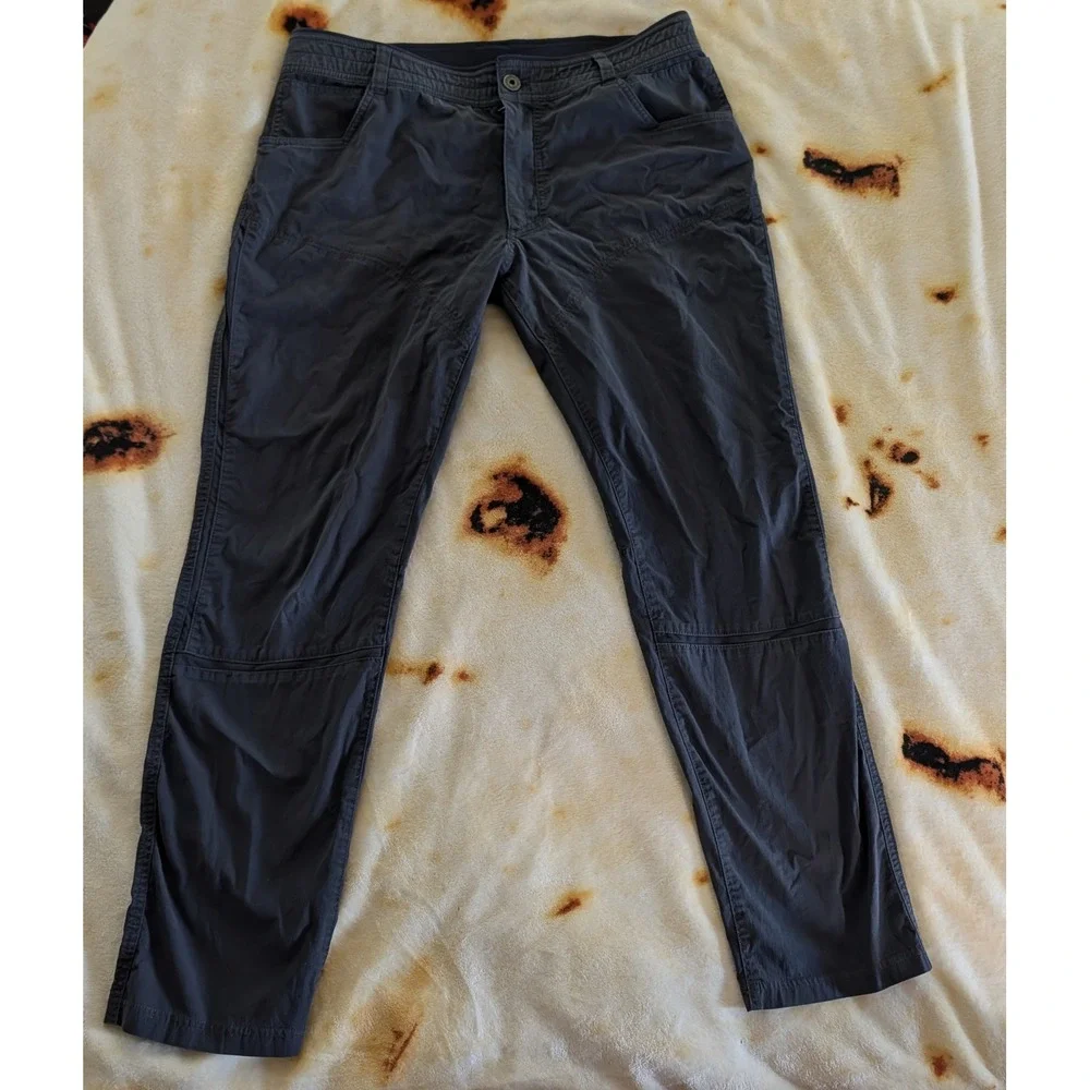 Kuhl Free Ryde Mens 36x32 Gray Technical Hiking Pants Style 5370 Articulated Kne